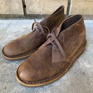 Clarks Desert Boots Brown Distressed Leather Women’s 7 Cottagecore Rustic